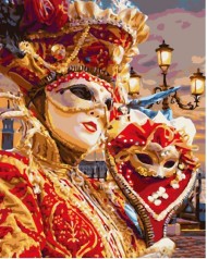 Набір для розпису по номерах Маскарад з маскою Strateg розміром 40х50 см (GS1495)