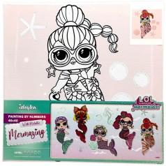 Картина за номерами з фарбами металік для дітей "L.O.L. Surprise! Mermaids Neon QT" 40х40 см