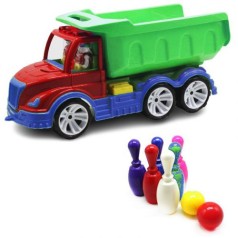 Дитячий набір Самоскид + боулінг червона із зеленим