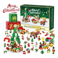 Адвент-календар 24 віконця, конструктор, 604 елементів, у коробці