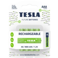 Батарейки акумуляторні Tesla AAA GREEN+ RECHARGEABLE (HR03), 4 штуки