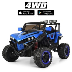 Джип M 3804EBLR-4 (1шт) р/к 2,4G, 4 мотори, акум. 12V10AH, шкір.сид. , кол. EVA, USB, MP3, SD, синій