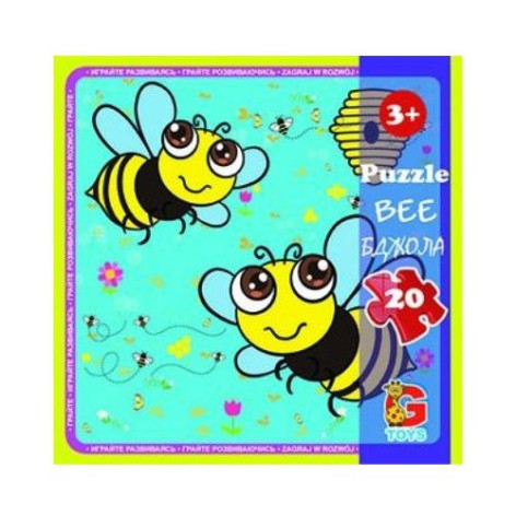 Пазлы "Насекомые", (пчелки), 20 элементов