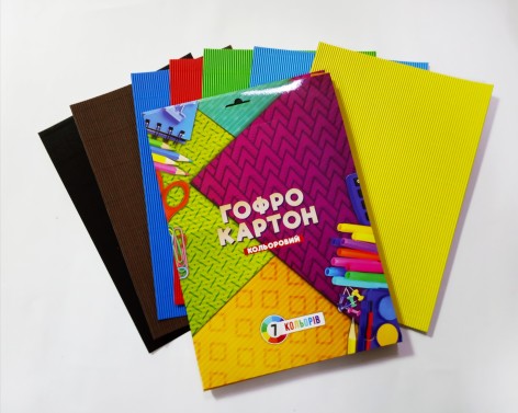 Набор цветного картона А4 7 листов 7 цветов 