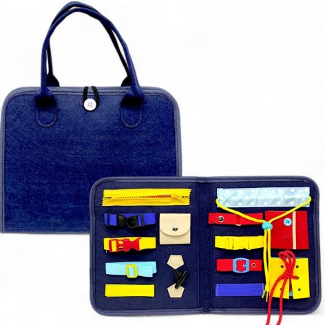 Учебная бизисумка из фетра "Застежки" (тактильные, развивающие упражнения)