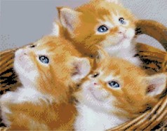 Набір для творчості алмазна картина Кошик з кошенятами Strateg розміром 40х50 см кр (FA40847)