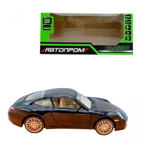 Металева машинка Автопром "Porsche 911 Carrera S" 1:32 чорний