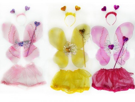 Набор бабочки: крылья 40х40 см, юбка, палочка, обруч (цвет микс)