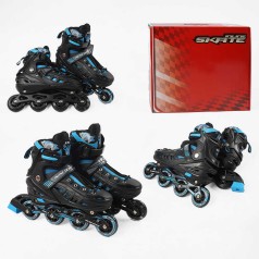 Ролики розмір 39-43 колір СИНІЙ, колеса PU, d – 9 см, устілка 23-27 см, алюмінієва рама, гальма, переднє світло, підшип ABEC-7, в кор. /6/