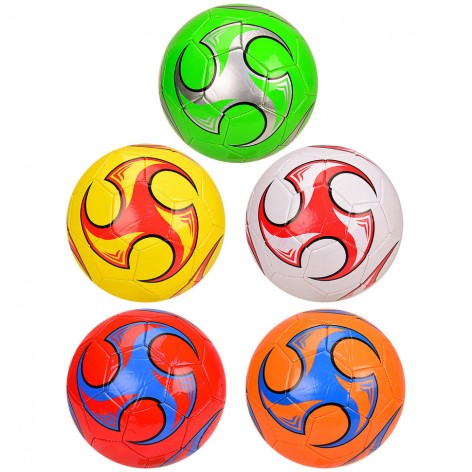 М'яч футбольний №5, 330 грам, PVC, MIX 5 кольорів