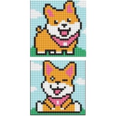 Набір з алмазною мозаїкою на магнітній основі "Грайливі песики" 9x9 см