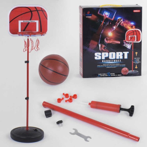 Баскетбольное кольцо на стойке 122-130см, мяч, насос YF8808-1