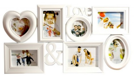 Фоторамка сімейна, Love&, 7 фото 66*35 см, біла