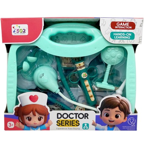 Лікарський набір у валізі (БІРЮЗОВИЙ) коробка - 27,5х7х23 см