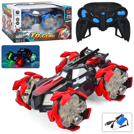 Машина 23см, р/к2, 4G, аккумулятор, USB зарядка, 360, гум. кол, звук, свет, 2 цвета, в кор-це, 34,5-18,5-20см /6/