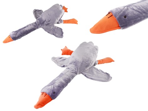 М'яка іграшка Гусь-обіймусь (подушка обіймашка) 130 см  сірий плюш