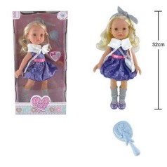 Лялька висота 32 см, гребінець для волосся, у кор. 
