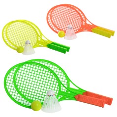 Ракетка детская, 33,5см-2 шт, воланчик, мячик 3,5см, 3 цвета,кул, 33,5-15-3,5см /96/