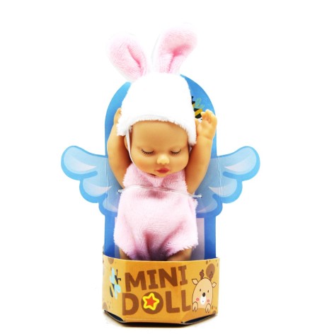 Пупс у костюмчику маленький "Зайчик" (11 см)