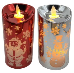 Декоративна свічка новорічна світлодіодна LED глянцева 