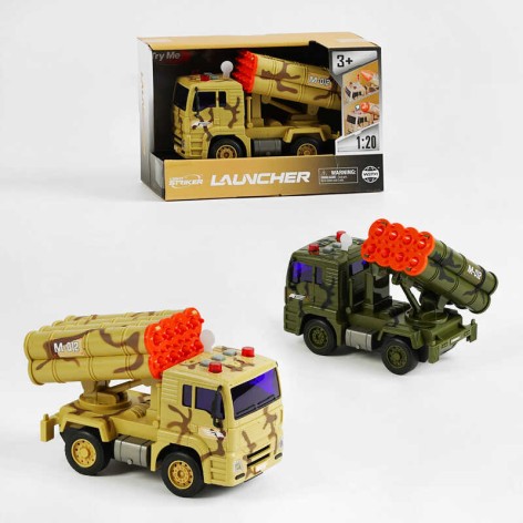 Машина військова 2 види, масштаб 1:20, звуки,підсвічування, інерція, рухомі елементи, в кор. 