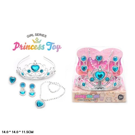 Біжутерія 264-13 набір прикрас з короною пласт.14*11,5*14 /72/