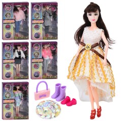 Кукла 30см, шарнирная, шляпа, обувь, сумка, 6 видов, в кор-це, 22-32,5-6см /36/