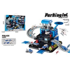 Трек 3 металопластикові машинки, гелікоптер, 3 рівні, муляжі оточення, наліпки, в кор. 