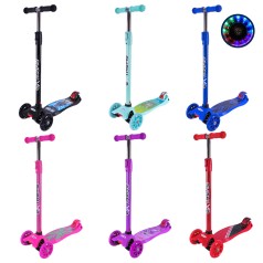 Самокат дитячий 4-х коліс. MAXI, колеса PU світяться, 6 кольорів мікс, п/е 