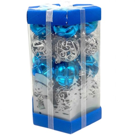 Новорічні ялинкові прикраси MIC 35 штук кульки подарунки D=5 см