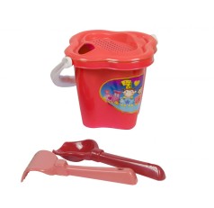 Пісочний набір М - цебро (рожевий11,5см) + 6 предм