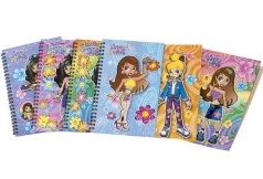 Блокнот на спірали А5 ДІВЧАТКА, 40 аркушів, об'ємна обкладинка, з наліпками