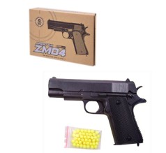 Пистолет игрушечный металлический с пульками (ZM04)
