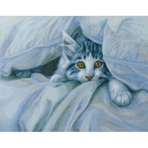 Набор для творчества алмазная картина Игривый котик Strateg размером 40х50 см (D0069)