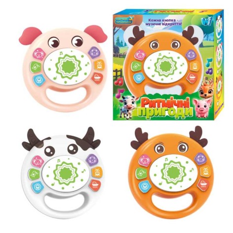 Барабан музичний WToys 3 види, українською, в кор. 