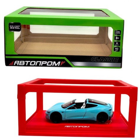 Машинка металлическая "АВТОПРОМ Tesla roadster" (БИРЮЗОВА)