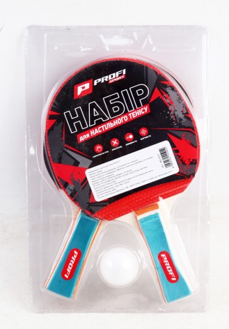 УЦЕНКА 20% Ракетка номер3, 2шт, EVA+гума,ручка набірна,1 кулька40мм, в слюді, 18-29-4см /50/