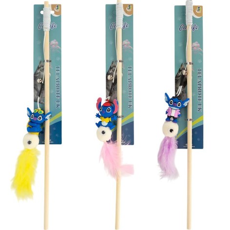 Игрушка дразнилка для котика на палочке Перьинка 673