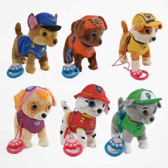 М'яка іграшка ходить, гавкає, скиглить, повідець-пульт керування, на батарейках, висота 25 см, в кор, мікс видів 