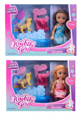 Детская кукла Kaibibi 15 см BLD226 с ванной, аксессуары 2 вида 24*8,5*17,5 см