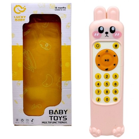 Пульт підсвічування (мелодії, звуки погоди та тварин, цифри, слова, озвучення англійською мовою, регулювання гучності, гумовий чохол) ЗАЄЦЬ