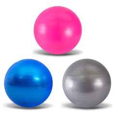 М'яч для фітнесу 65 см 800 грам 3 кольори у п/е 
