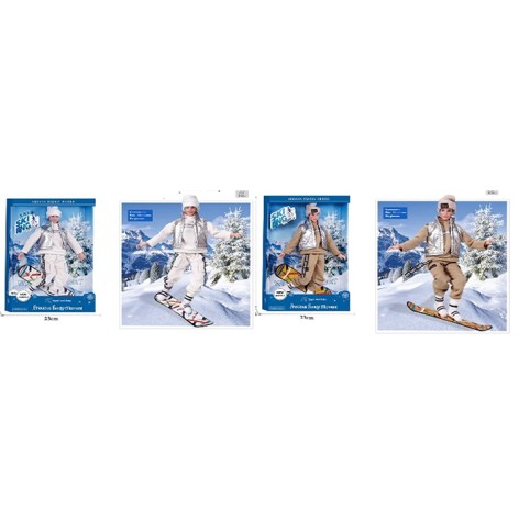 Кукла 31см, лижник/скейтбордист, шарнірний, скейтборд, 2 види, в кор-ці, 23-36,5-6см 