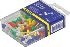 Кнопки-гвоздики, цветные, 50шт., пластиковый контейнер по 10 упак. 360/