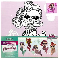 Картина за номерами з фарбами металік для дітей "L.O.L. Surprise! Mermaids Waves" 40х40 см