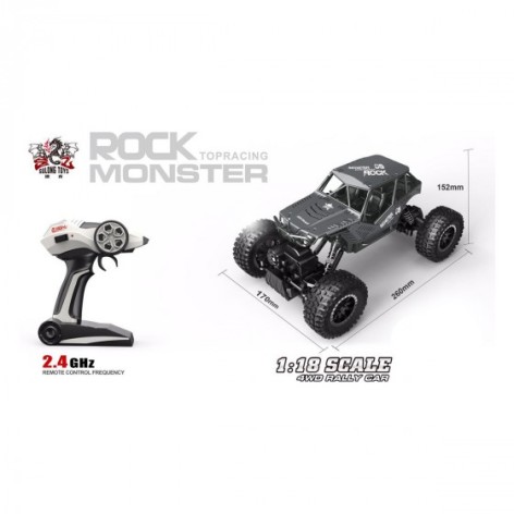 Іграшковий автомобіль OFF-ROAD CRAWLER з радіокеруванням - ROCK (сріблястий, металевий корпус, 1:18)