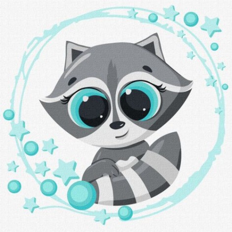 Картина за номерами "Маленький єнот"???