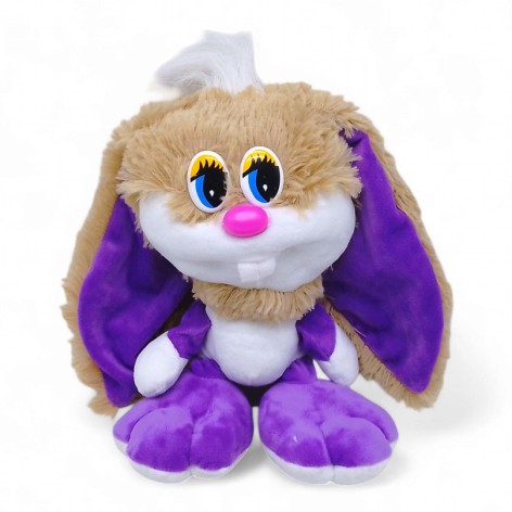 М'яка іграшка Коротішка заєць латте+фіолет 30 см