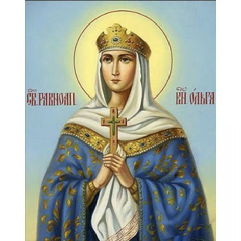 Набор для творчества алмазная картина Святая Ольга Strateg размером 30х40 см (HEG86043)
