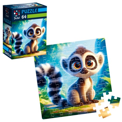 Пазлы De.tail. Лемур в джунглях. 64 детали DT1234-14